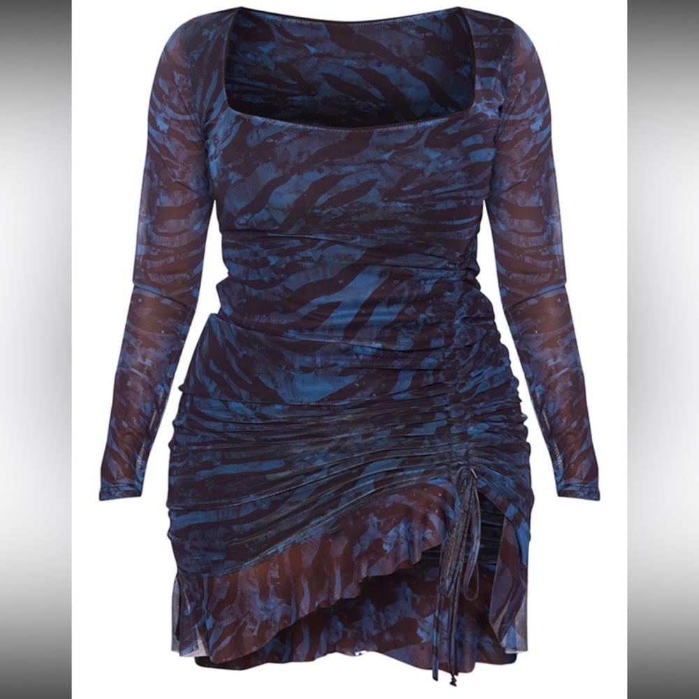 PLT blue mesh dress